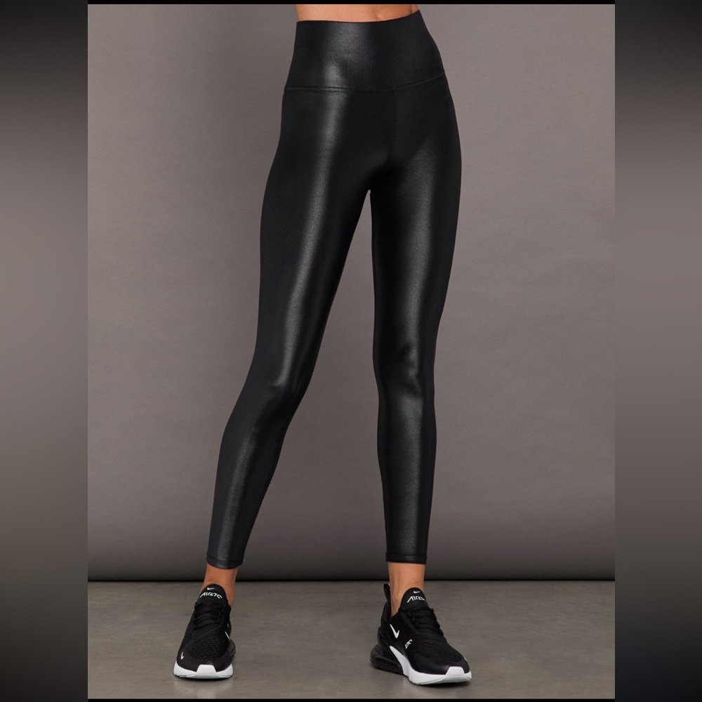 Carbon38 High Rise Full-length Legging In Takara Shine - Black (Size Small)